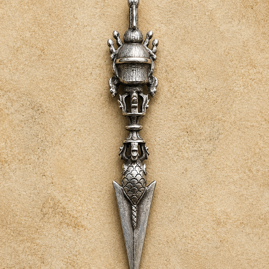 Tibetan White Copper Hayagriva Pendant | Buddha Amulet