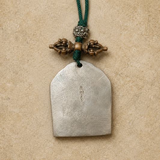 White Copper Manjushri | Tibetan Buddhist Pendant