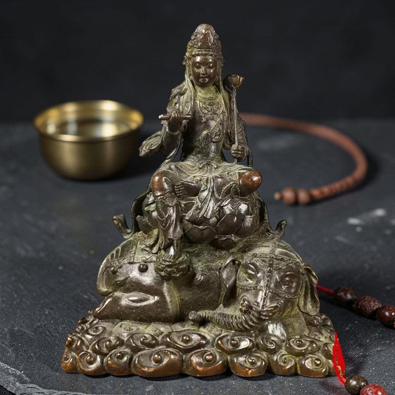 Tibetan Copper Manjushri Buddha Statue for Altar Display reference image 4