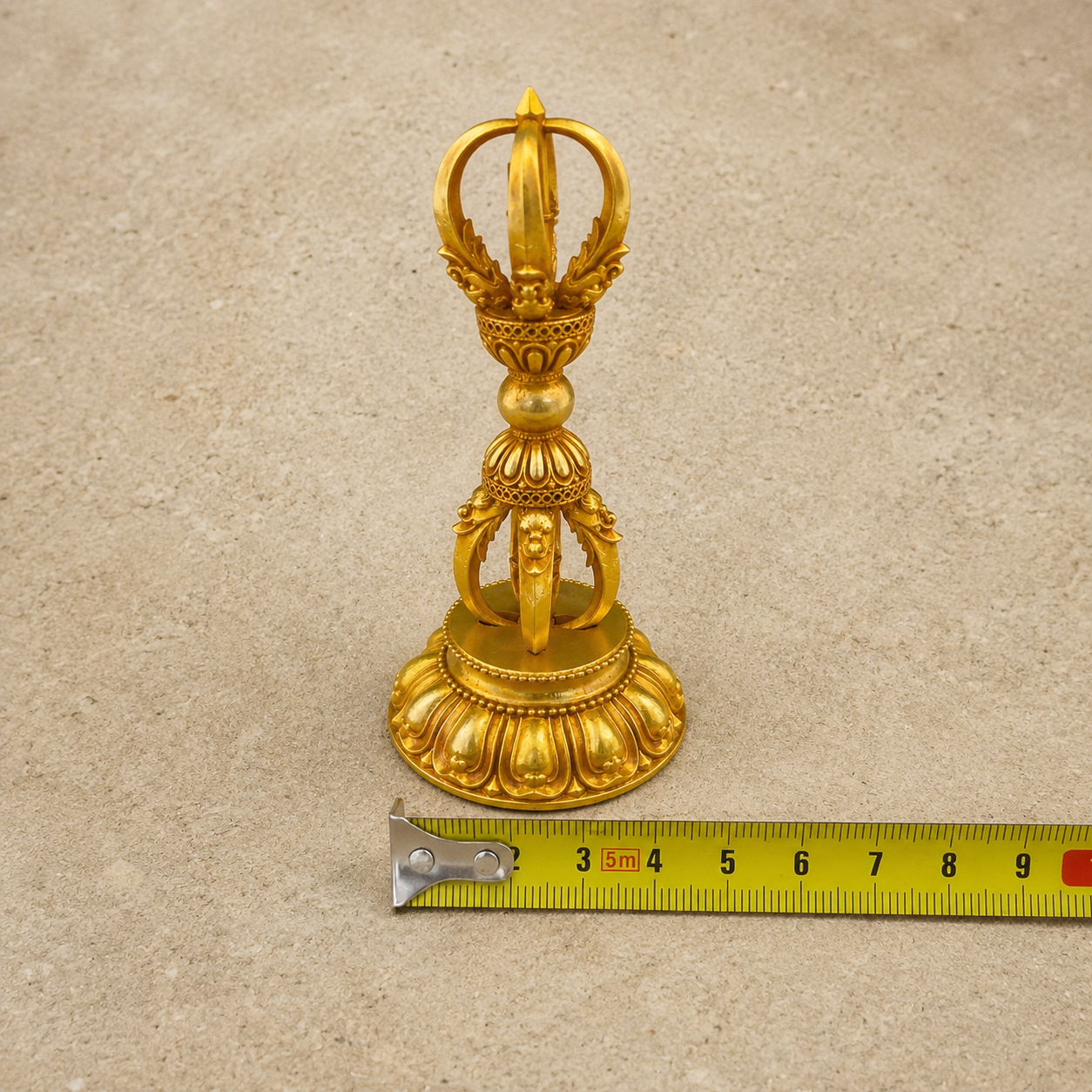 Gilt Copper Vajra Statue | Tibetan Buddhist Altar Dorje