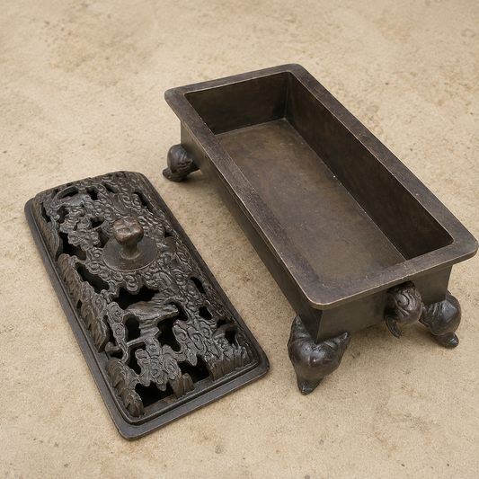 Handcrafted Tibetan Elephant Leg Horizontal Incense Burner