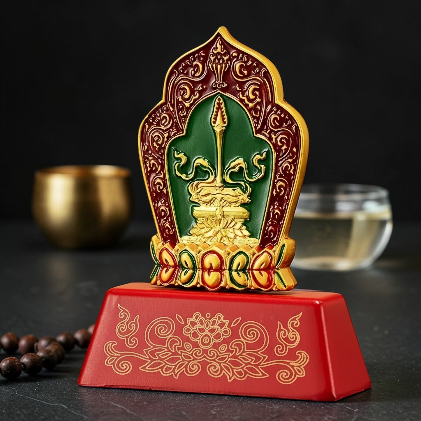 Manjushri Buddha Figure, Altar Shelf Decor size reference