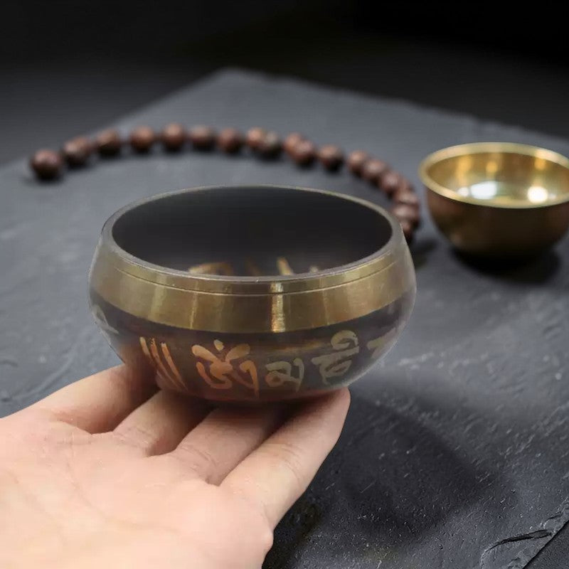 Tibetan Copper Mantra Singing Bowl reference image 4