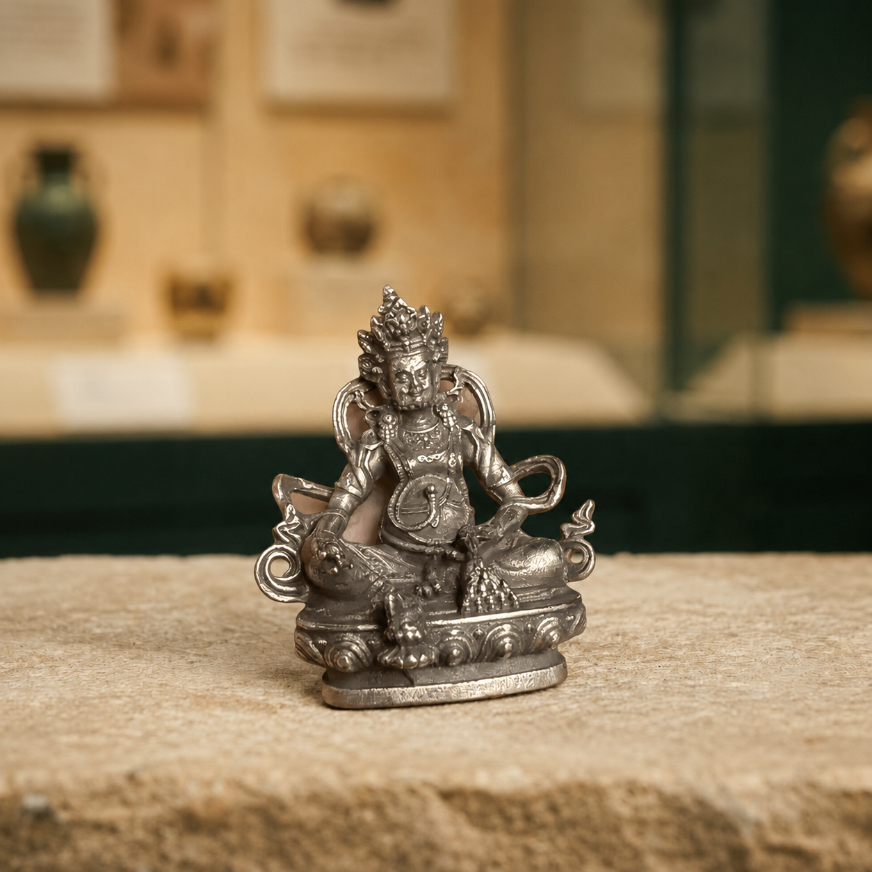 Jambhala Statue | Tibetan Rhinestone Wealth Buddhist