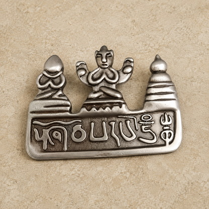 Meteoric Iron Plaque | Tibetan Three Protectors Altar