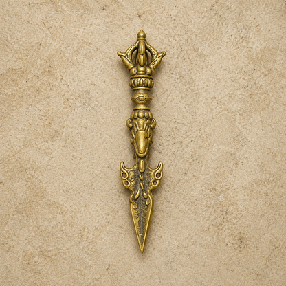 Handcrafted Brass Dragon Amulet | Tibetan Ritual Object