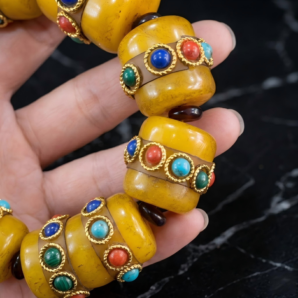 Handmade Amber Beads Bracelet｜Tibetan Buddhist Jewelry