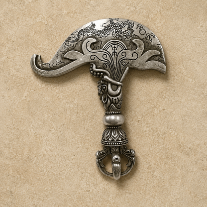 Silver Plated Phurpa Pendant | Tibetan Dragon Dorje