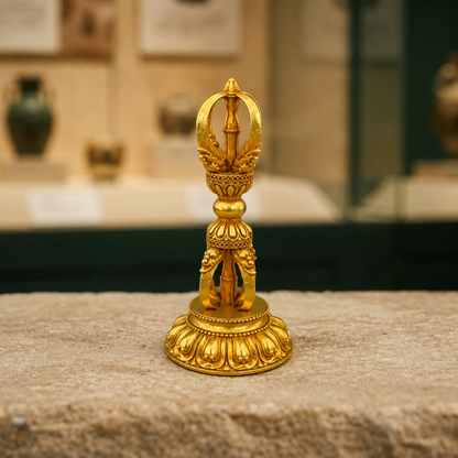 Gilt Copper Vajra Statue | Tibetan Buddhist Altar Dorje