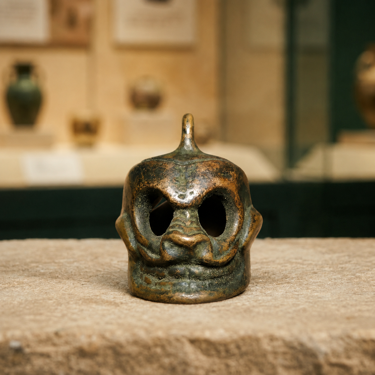 Chitipati Skull Mask Pendant | Tibetan Vintage Amulet