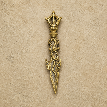 Handcrafted Brass Dragon Amulet | Tibetan Ritual Object