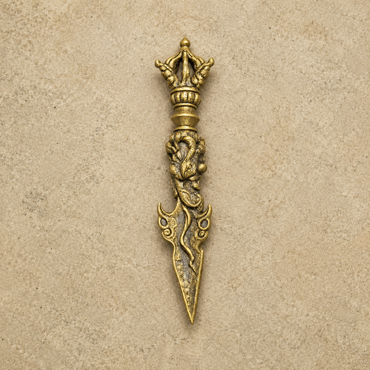 Handcrafted Brass Dragon Amulet | Tibetan Ritual Object