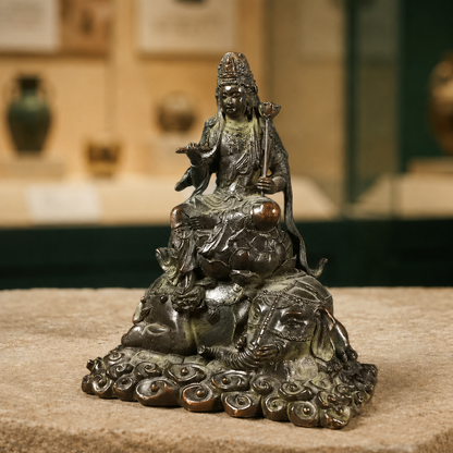 Tibetan Copper Manjushri Buddha Statue for Altar Display