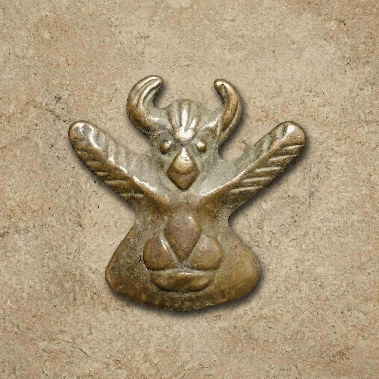 Tibetan Brass Garuda Amulet Pendant Buddhist Protector