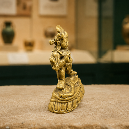 Brass Jambhala Statue | Tibetan Wealth Altar Buddha