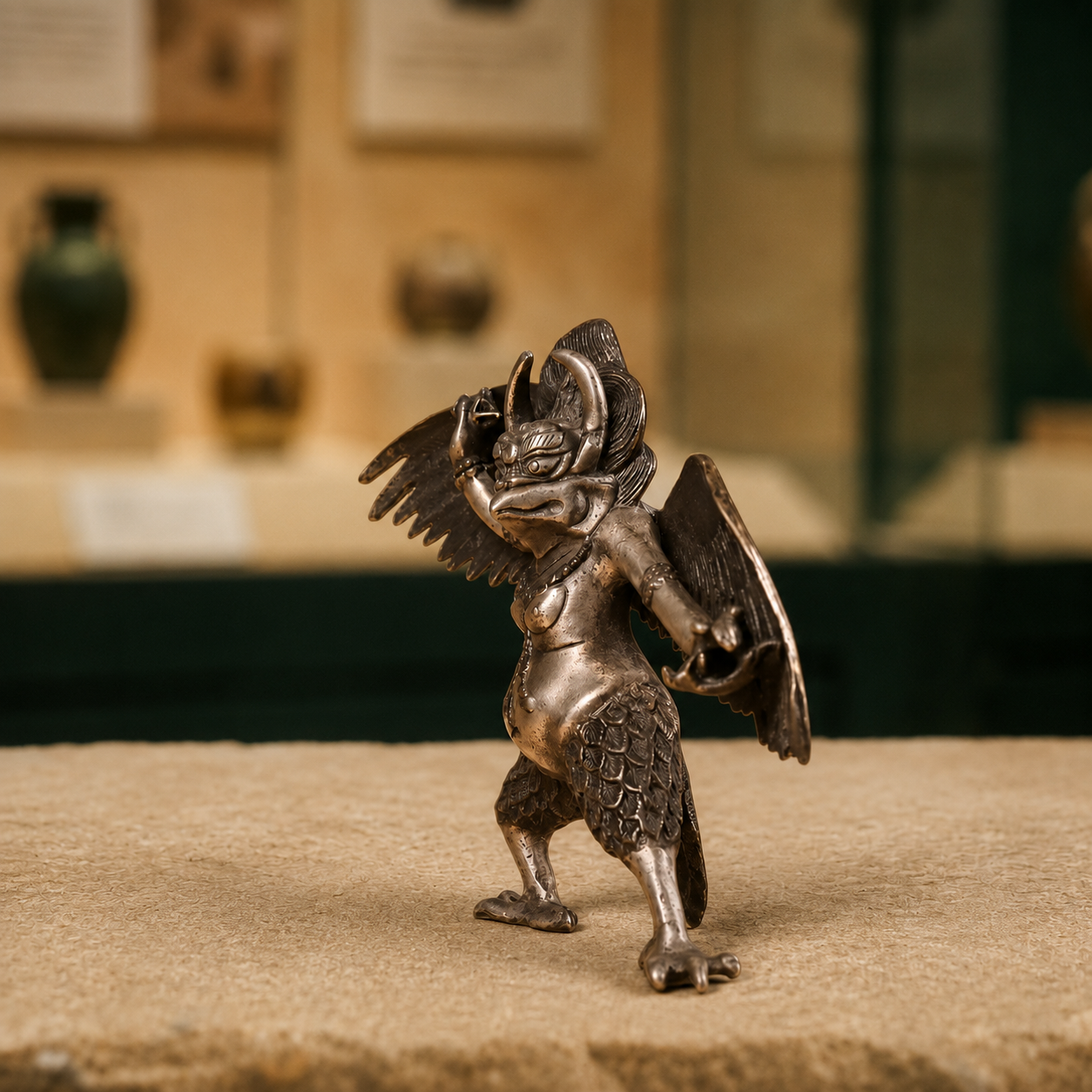 Silver Bronze Garuda Statue | Tibetan Buddhist Altar