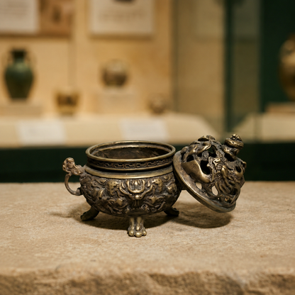 Double Dragon Hollow Brass Incense Burner