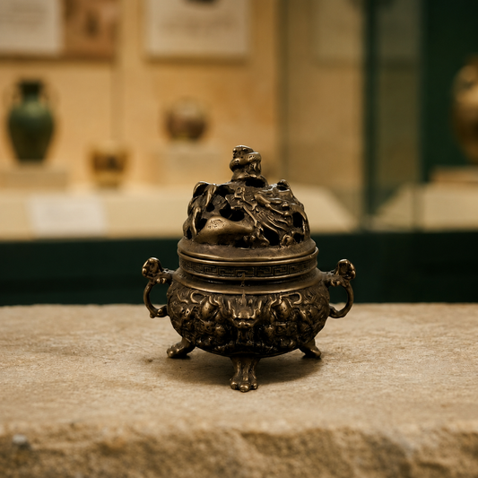 Double Dragon Hollow Brass Incense Burner