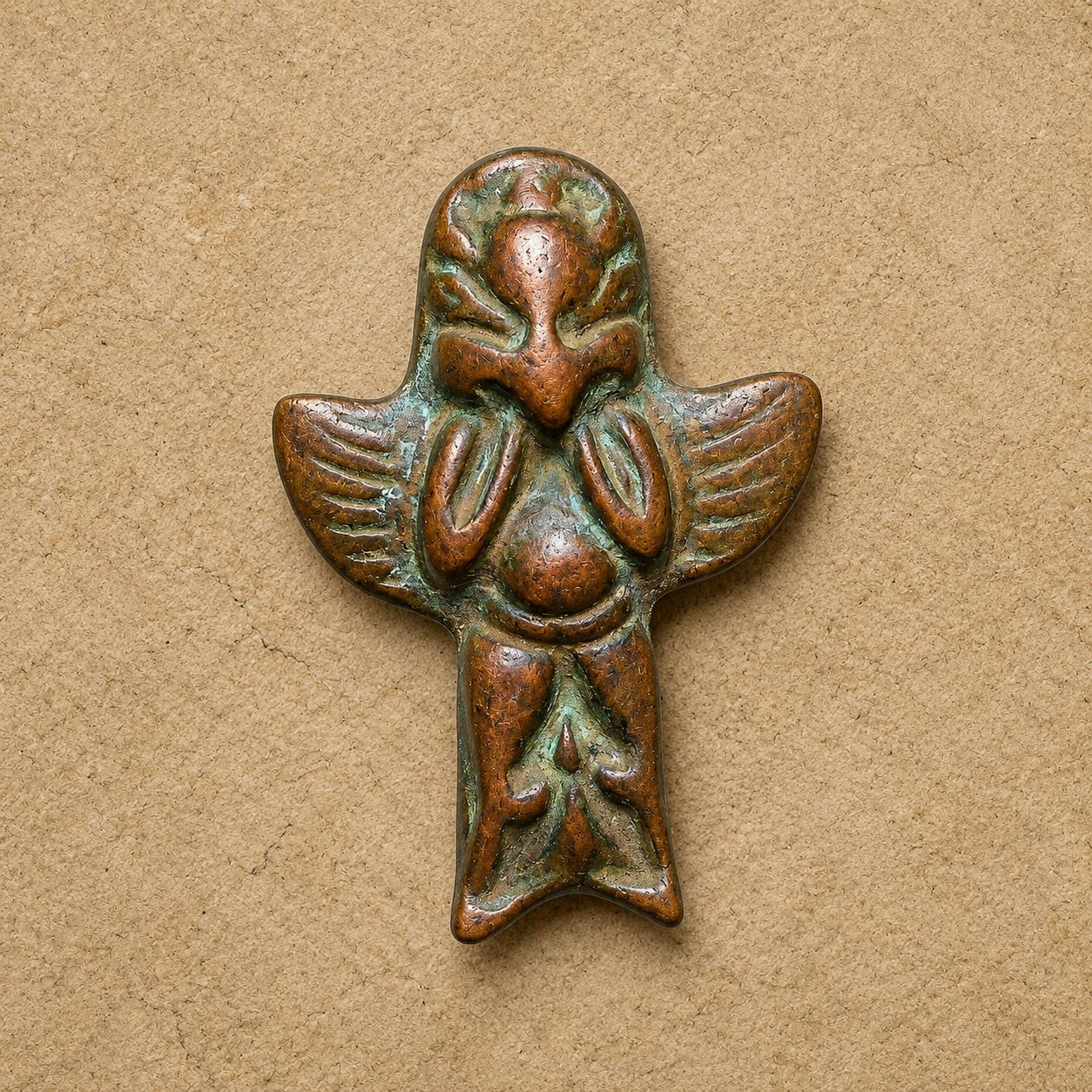 Tibetan Bronze Garuda Amulet Pendant | Buddhist Guardian Charm