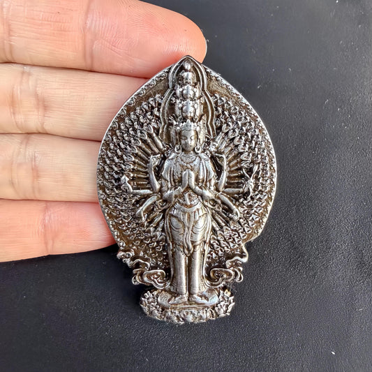 Tibetan Thokcha Sky Iron Thousand Hand Guanyin Pendant, Powerful Protection Amulet