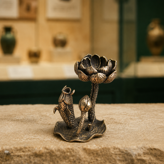 Lotus Carp Censer Holder | Tibetan Brass Holder