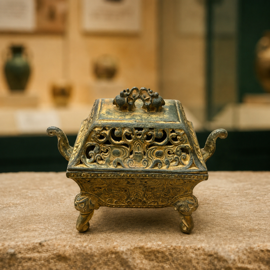 Elephant 4-Legged Censer | Tibetan Altar Brass Burner