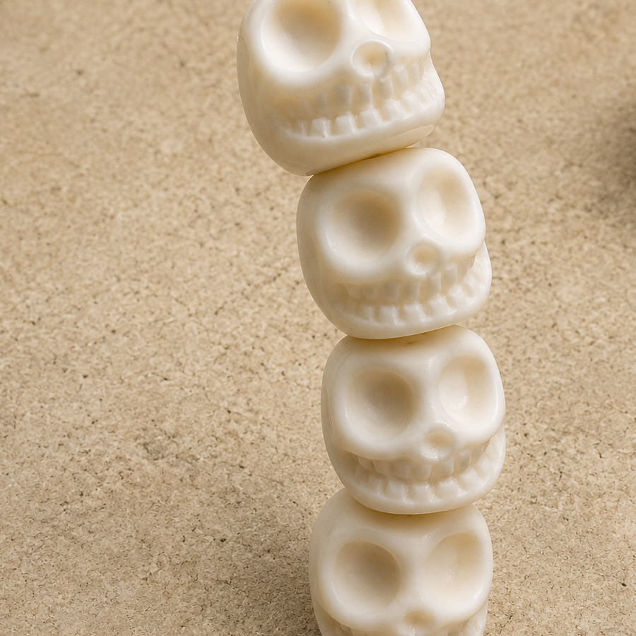 Carved Antler Skull Bracelet | Tibetan Buddhist Amulet