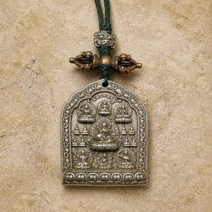 White Copper Manjushri | Tibetan Buddhist Pendant