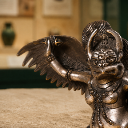 Silver Bronze Garuda Statue | Tibetan Buddhist Altar