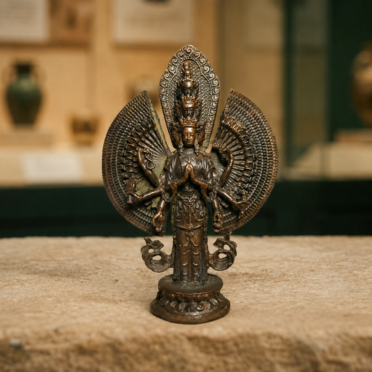 Tibetan Brass Guanyin Buddha Statue Goddess Compassion