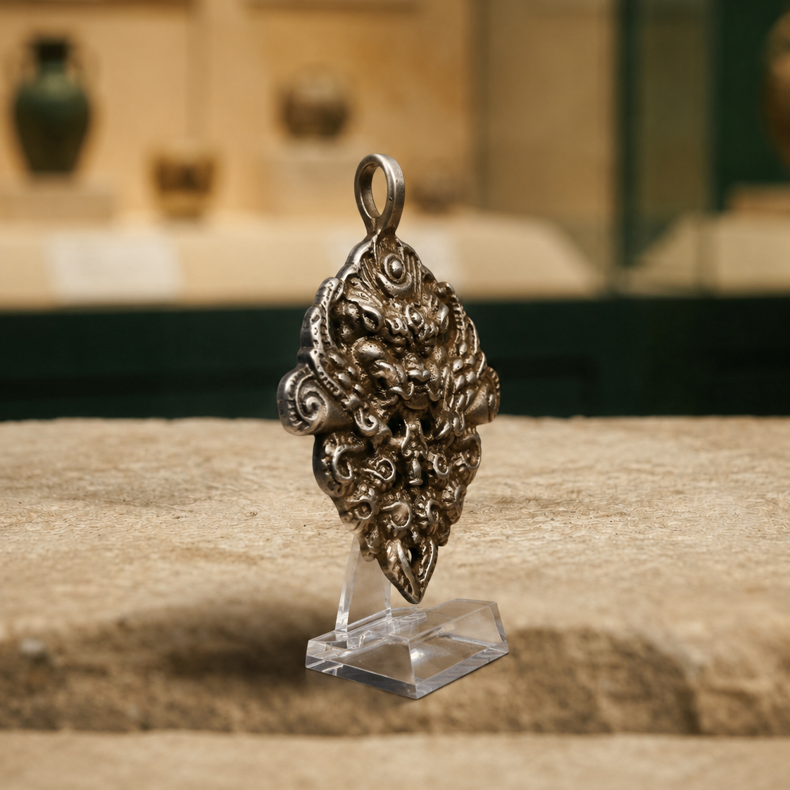 Tibetan Sky Iron Garuda Pendant | Thokcha Amulet Bird
