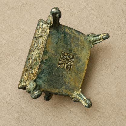 Elephant 4-Legged Censer | Tibetan Altar Brass Burner