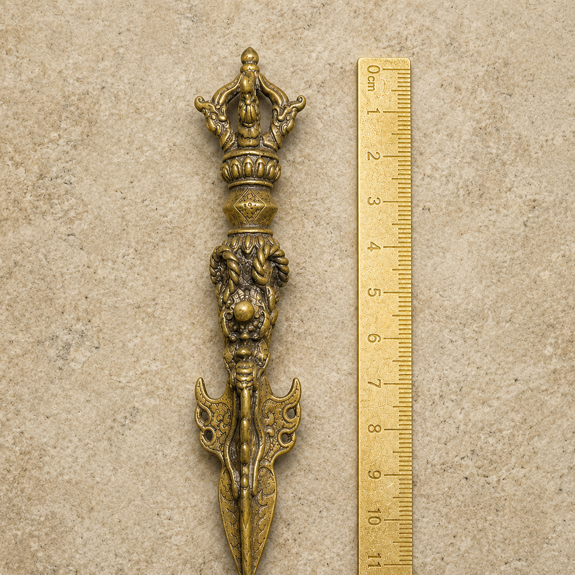 Handcrafted Brass Dragon Amulet | Tibetan Ritual Object