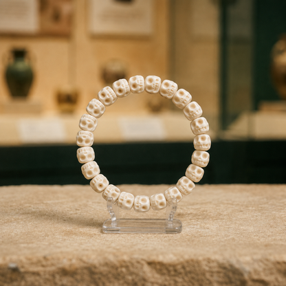 Carved Antler Skull Bracelet | Tibetan Buddhist Amulet