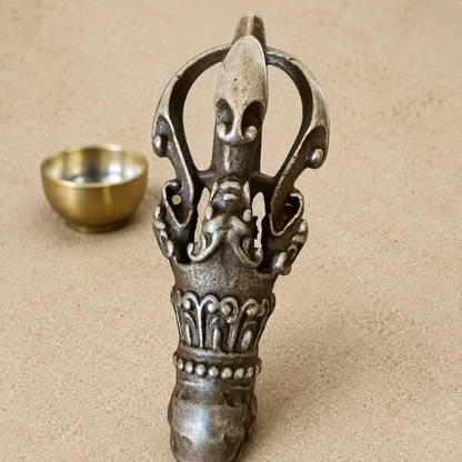 Tibetan Iron Five Prong Vajra Dorje Buddhist Ritual Tool
