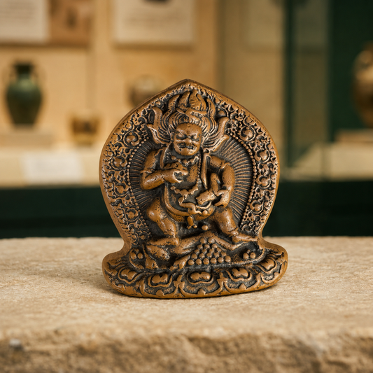 Tibetan Copper Black Jambhala Pendant | Wealth Buddha Amulet