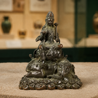 Tibetan Copper Manjushri Buddha Statue for Altar Display