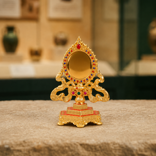 Tantric Melong Mirror | Tibetan Alloy Altar Blessing