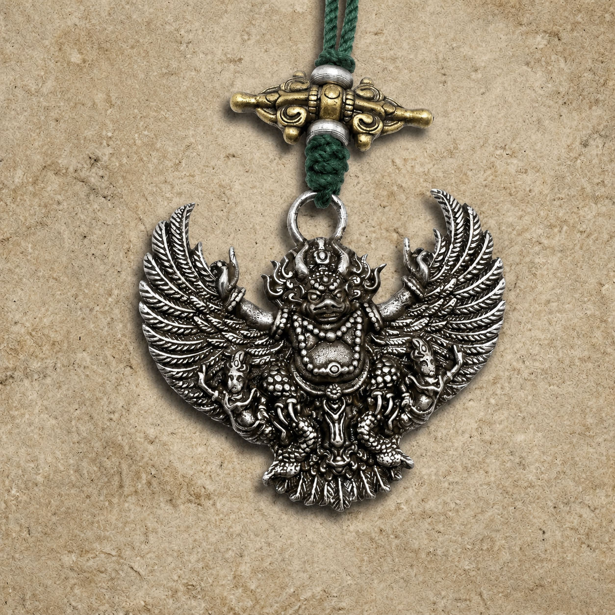 Tibetan Iron Garuda Pendant | Vintage Buddhist Amulet Roc