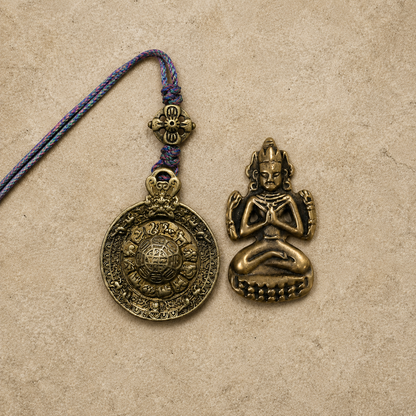 Guanyin Pendant & Tibetan Mantra Amulet Set