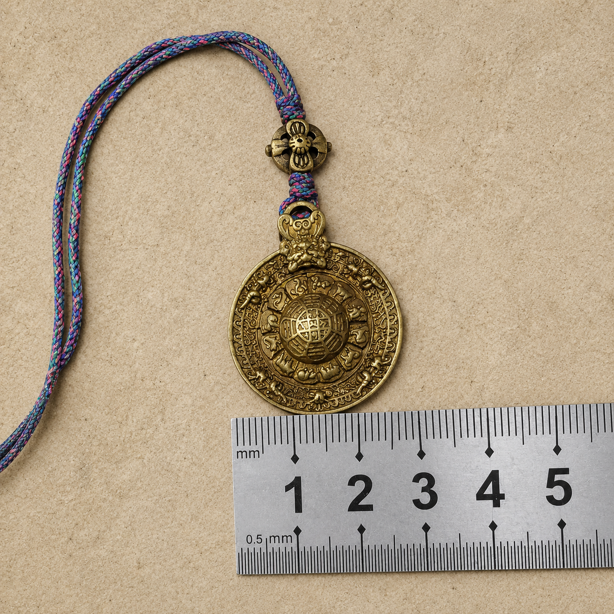 Nine Palace Tag | Tibetan 12 Zodiac Bronze Amulet