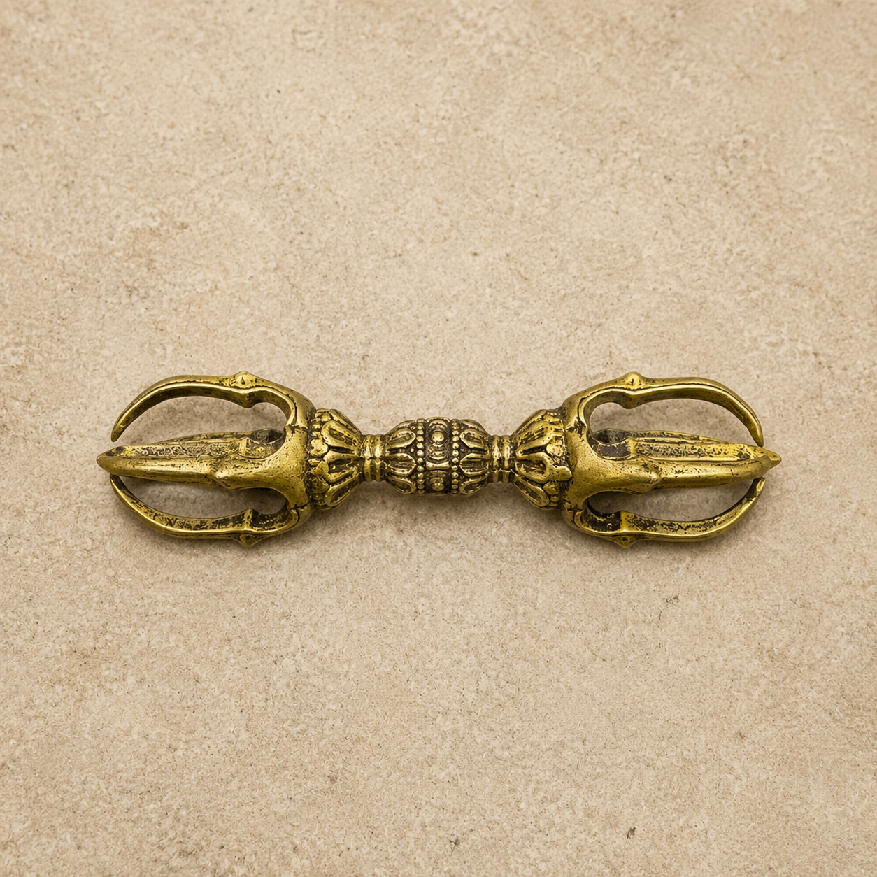 Three-Prong Vajra Statue | Tibetan Altar Brass Dorje