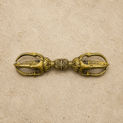 Three-Prong Vajra Statue | Tibetan Altar Brass Dorje