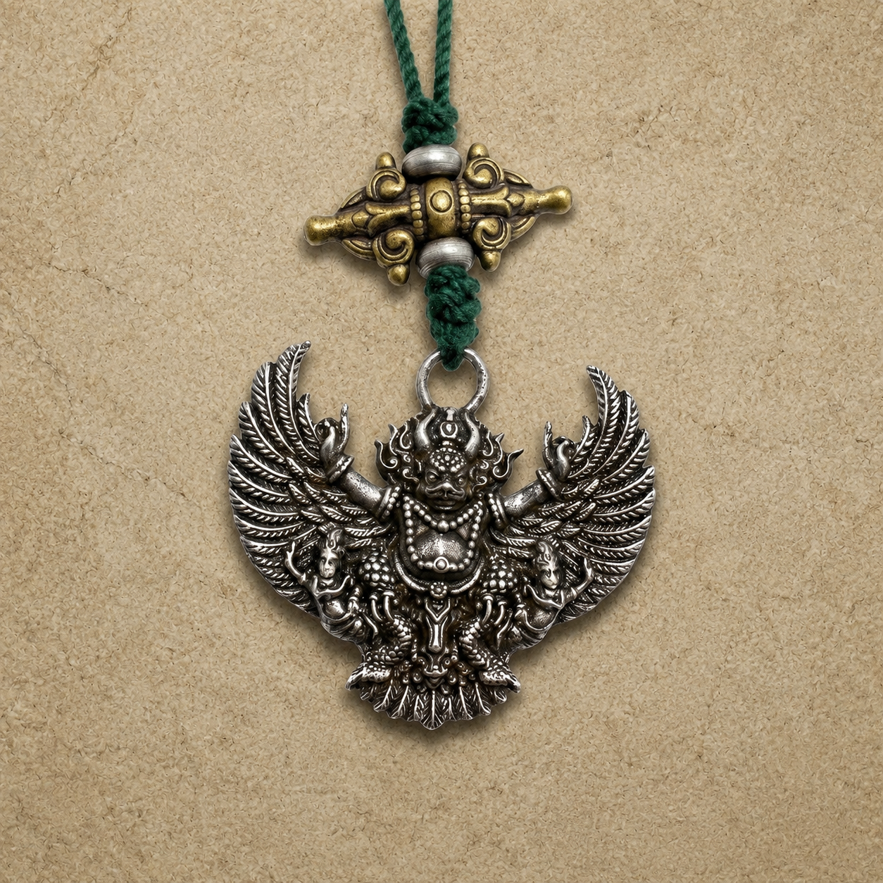 Tibetan Iron Garuda Pendant | Vintage Buddhist Amulet Roc