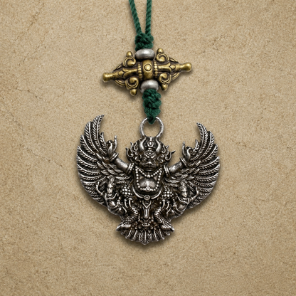 Tibetan Iron Garuda Pendant | Vintage Buddhist Amulet Roc