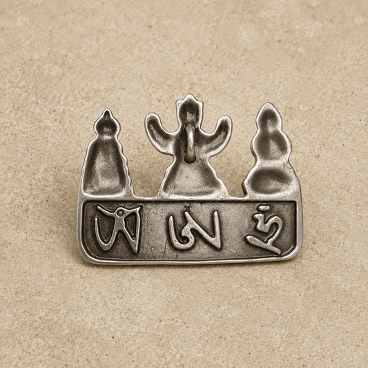 Meteoric Iron Plaque | Tibetan Three Protectors Altar