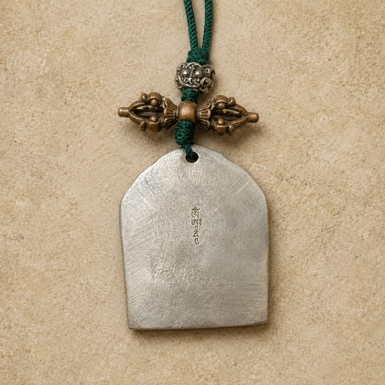 White Copper Manjushri | Tibetan Buddhist Pendant