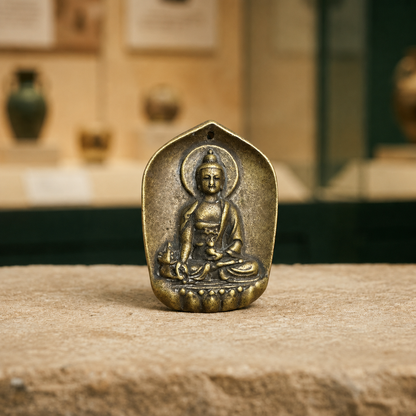 Brass Shakyamuni Buddha Pendant | Tibetan Altar Amulet