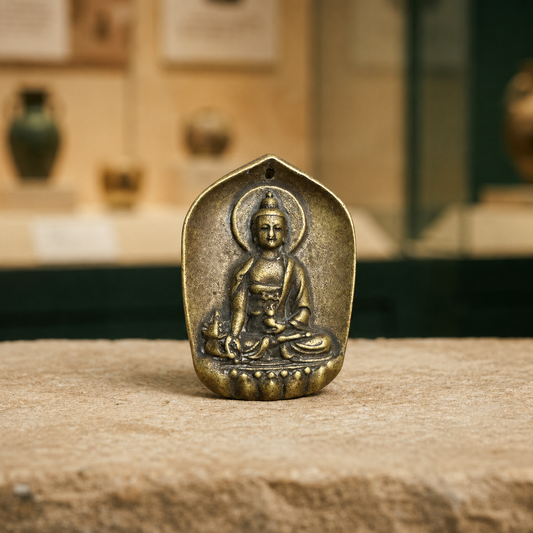 Brass Shakyamuni Buddha Pendant | Tibetan Altar Amulet