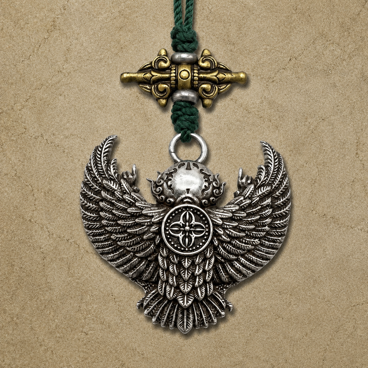 Tibetan Iron Garuda Pendant | Vintage Buddhist Amulet Roc